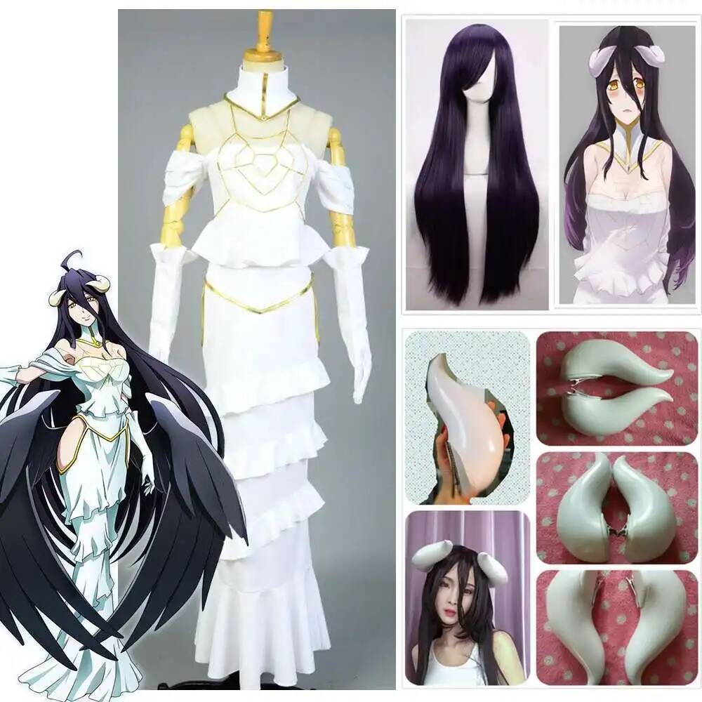 Queen Anime Cosplay - HOT Overlord Albedo Cosplay White Dress