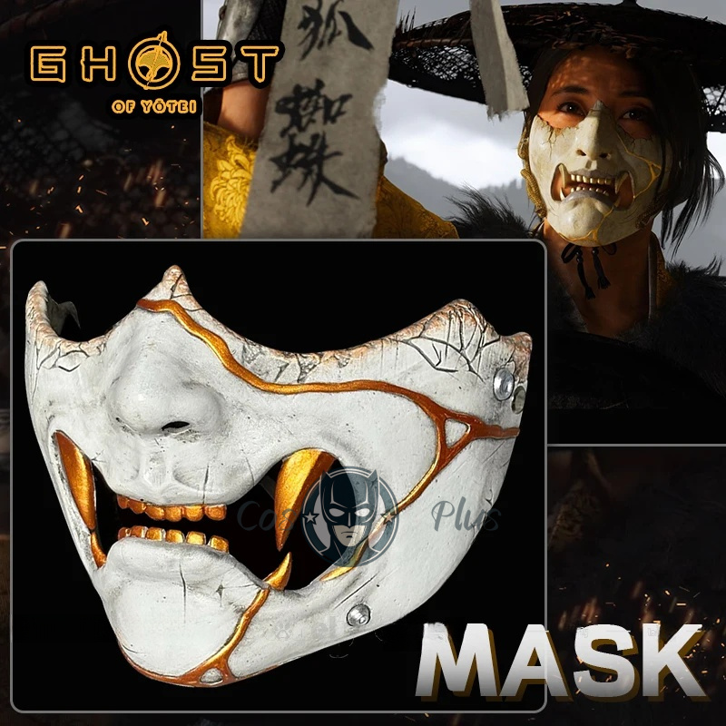 Anime Cosplay Face - Game Ghost of Yotei Atsu Mask