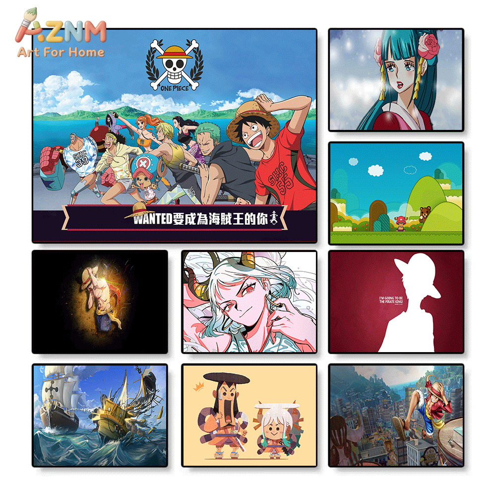 One Piece Straw Hat - AZNM One Piece Anime Canvas Wall
