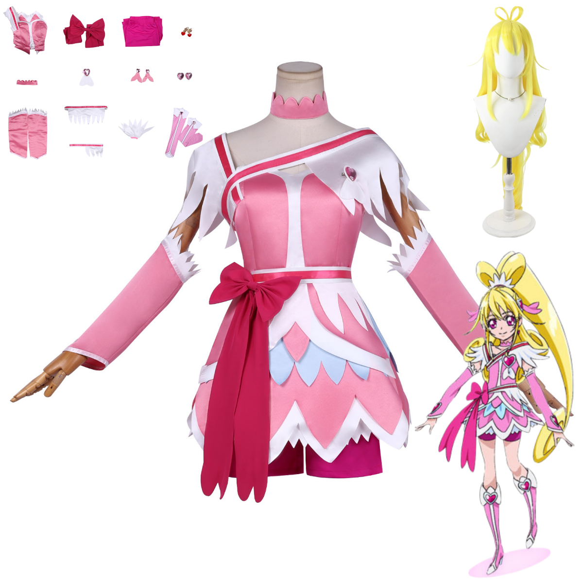 Cosplay Anime Pink Hair - Anime Doki Doki! PreCure Cure Heart