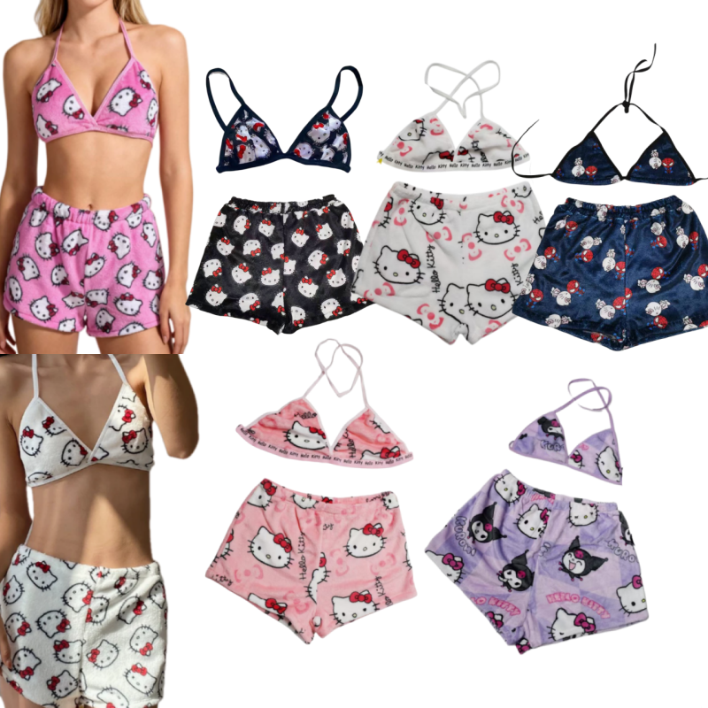 Cosplay Duo Anime - Girl Bikini Bra Shorts Hello Kitty