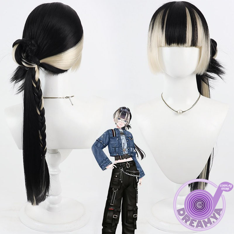 Anime Cosplay Long Black Hair - Juufuutei Raden Cosplay Wig Vtuber Blonde