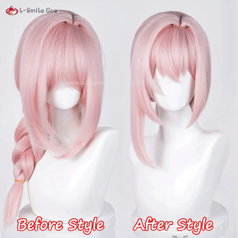 Cosplay Anime Pink Hair - ZZZ Tsukishiro 65cm Pink Wigs Yanagi