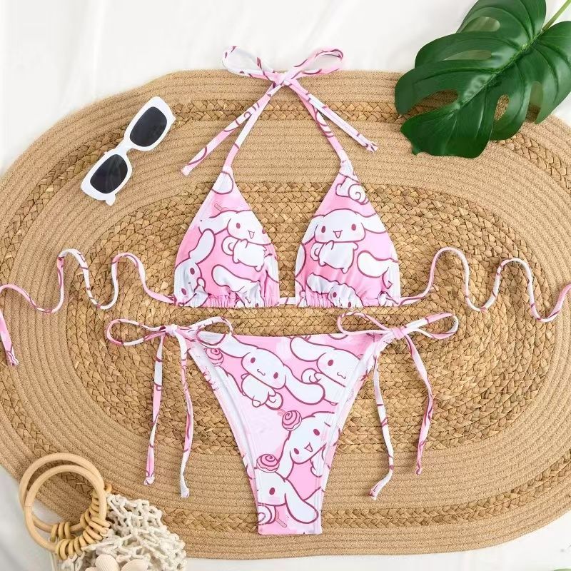 Cosplay Duo Anime - 2Pcs Cartoon Cinnamoroll Print Bikini Set