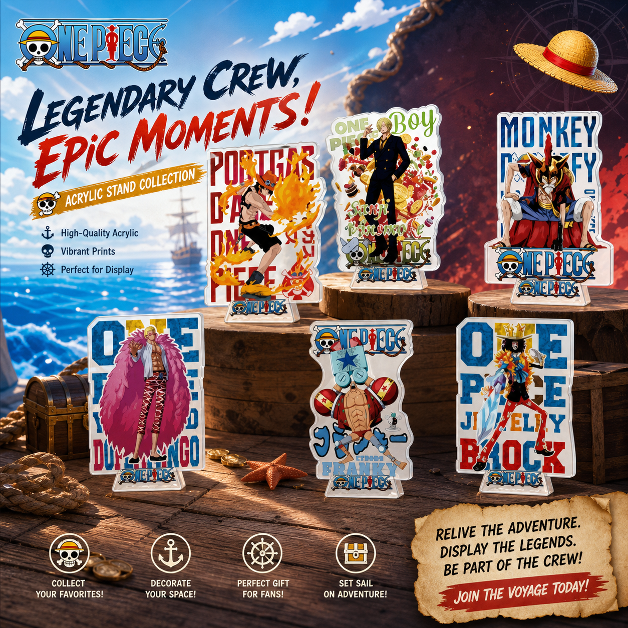 One Piece Acrylic Standees Mon - One Piece Straw Hat avis et prix