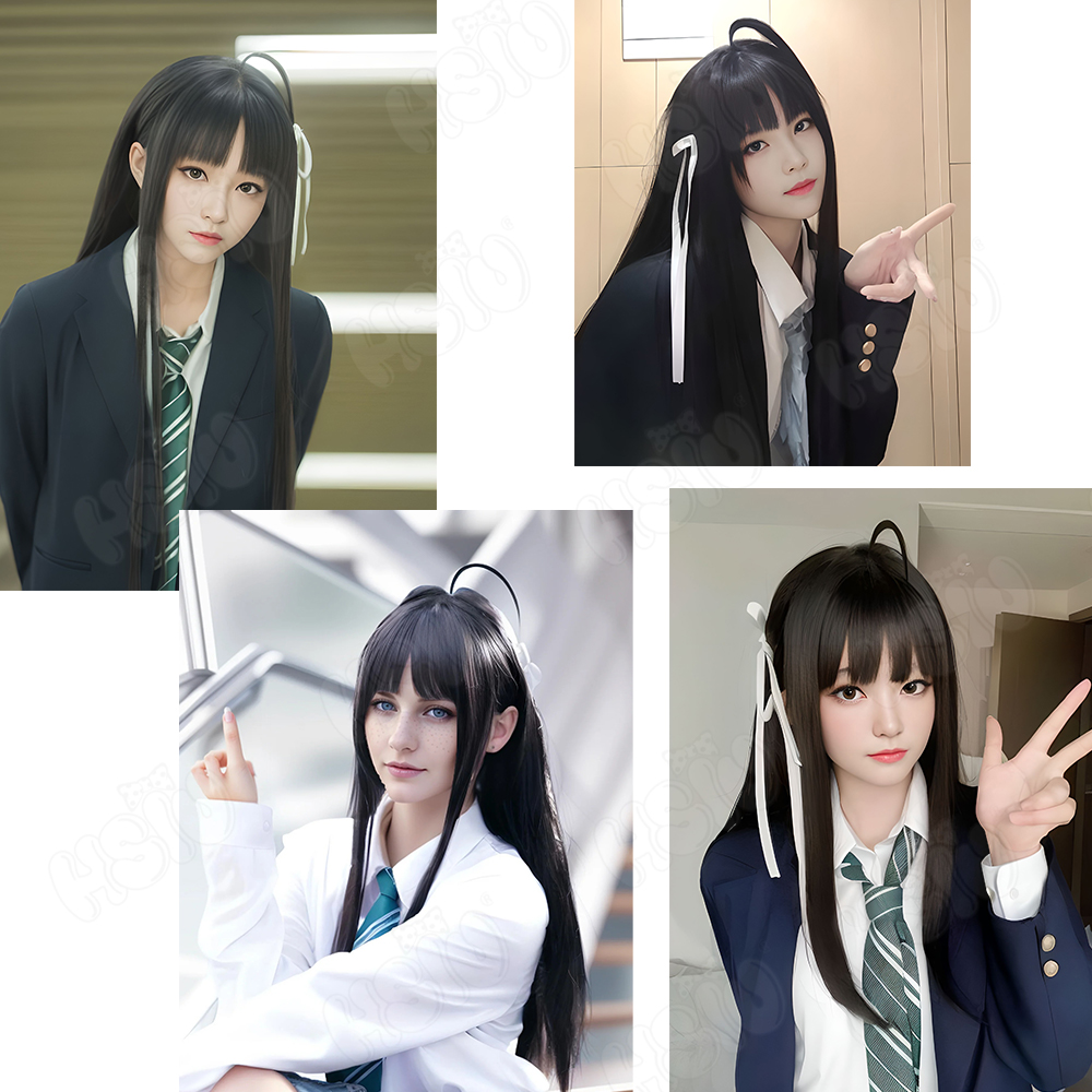 Awa Subaru Cosplay Wig HSIU 80 - Anime Cosplay Long Black Hair avis et prix