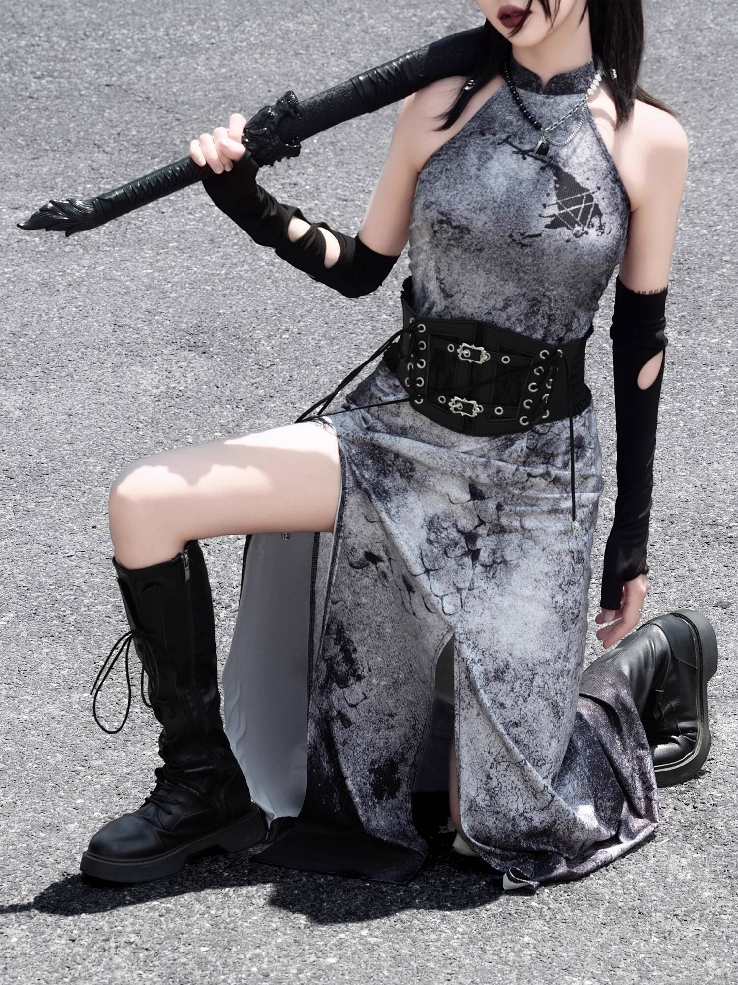 New Chinese Style Dark Grey Wa - Queen Anime Cosplay avis et prix