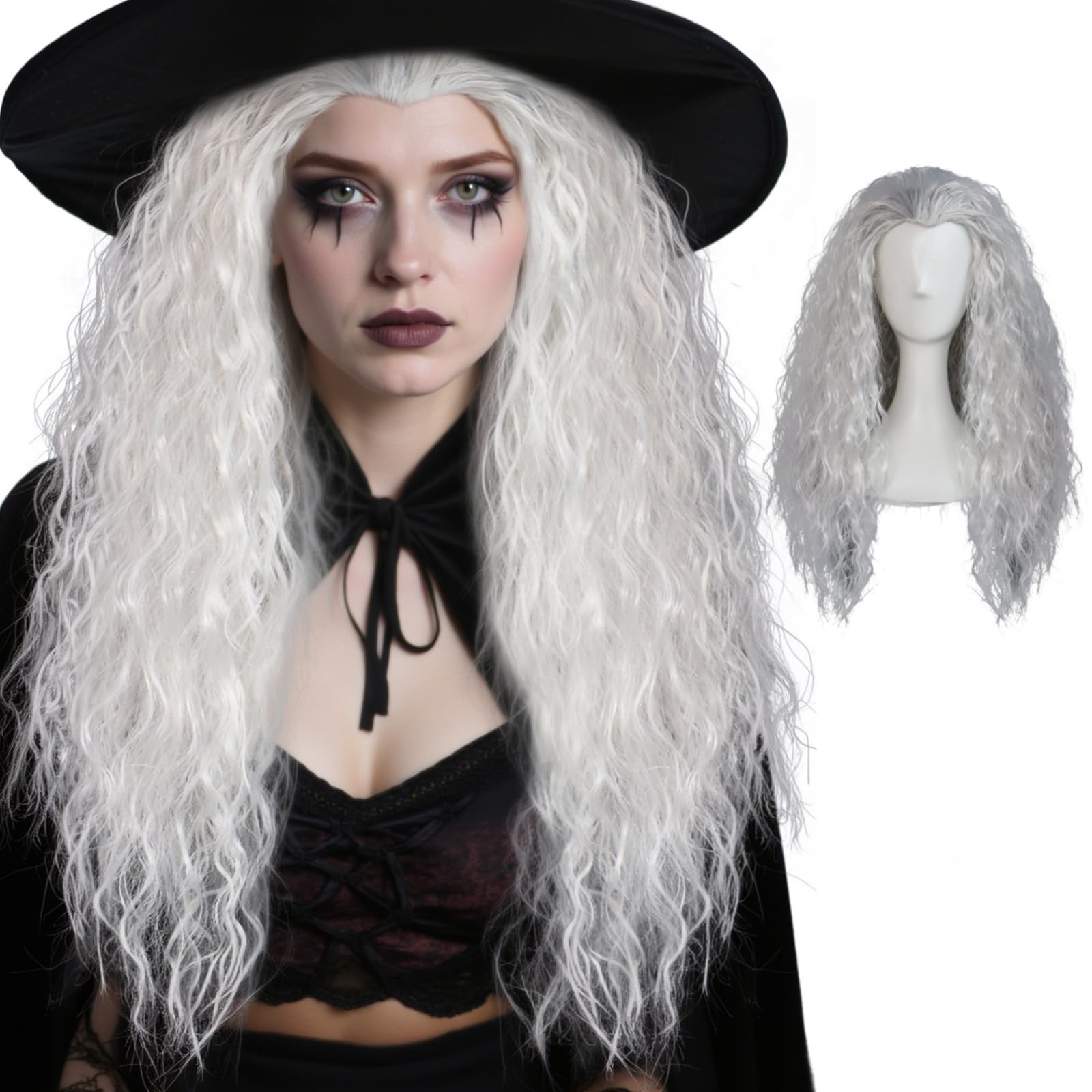 Fluffy white witch corn perm l - Anime Cosplay Face avis et prix