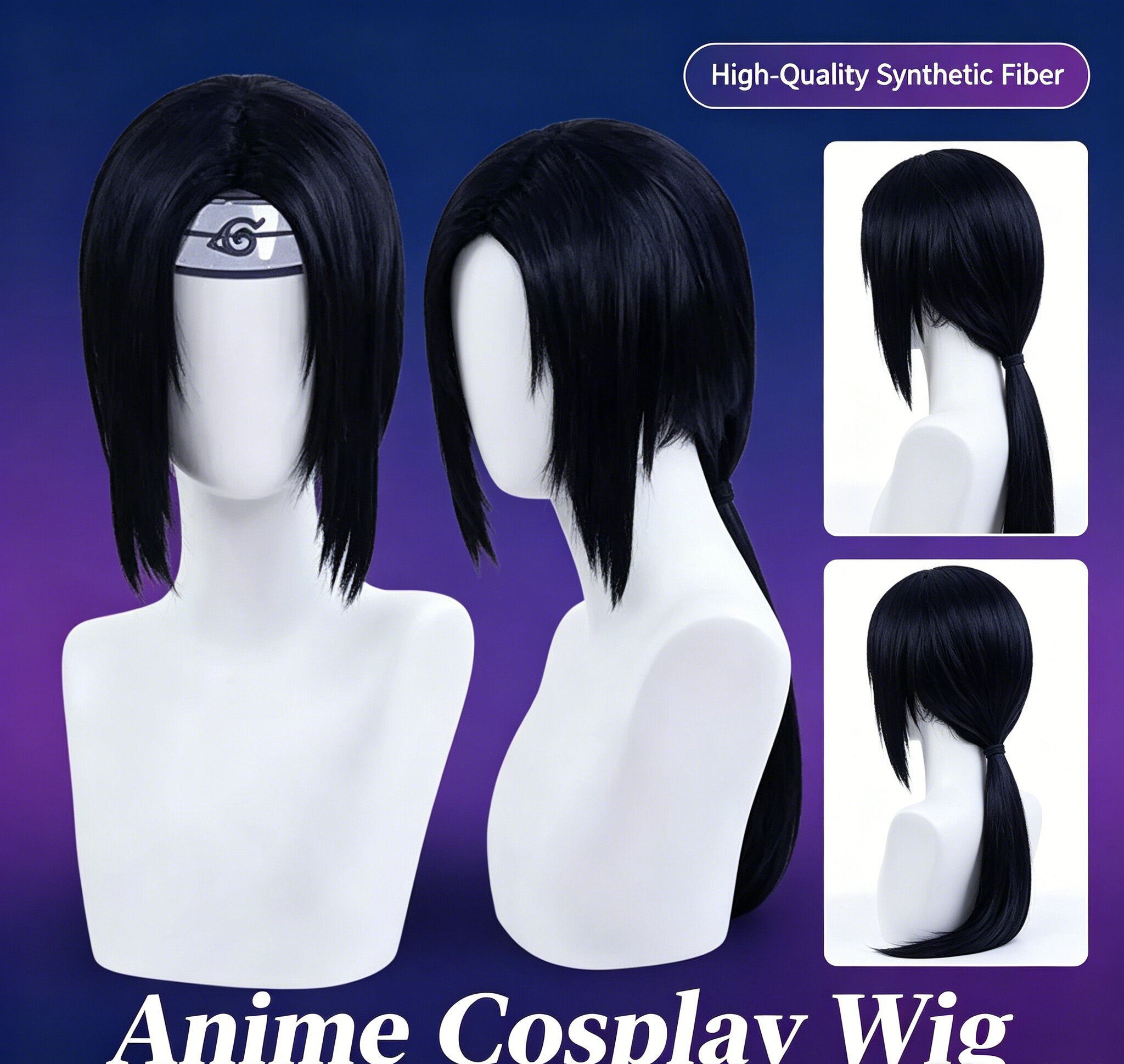 New Anime Uchiha Itachi Cospla - Anime Cosplay Long Black Hair avis et prix
