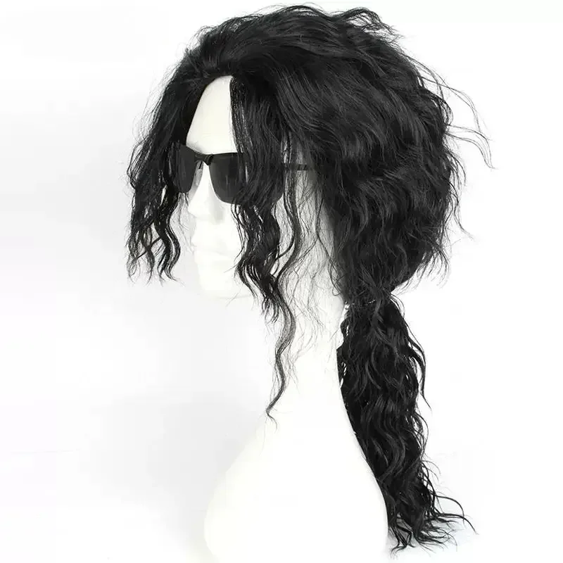 MJ Michael Cosplay Black Wig J - Anime Cosplay Long Black Hair avis et prix