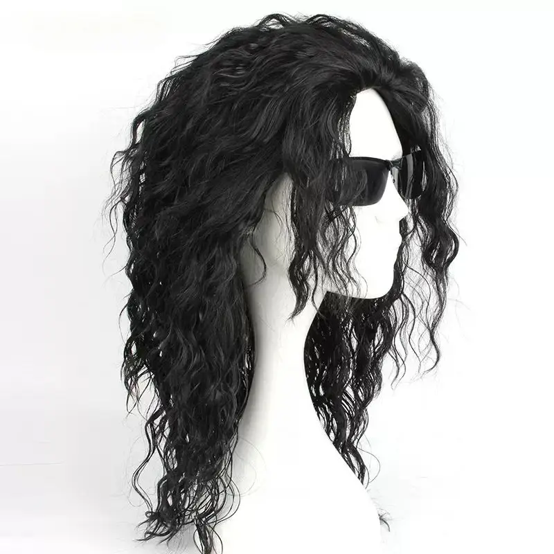 MJ Michael Cosplay Black Wig J - Anime Cosplay Long Black Hair avis et prix