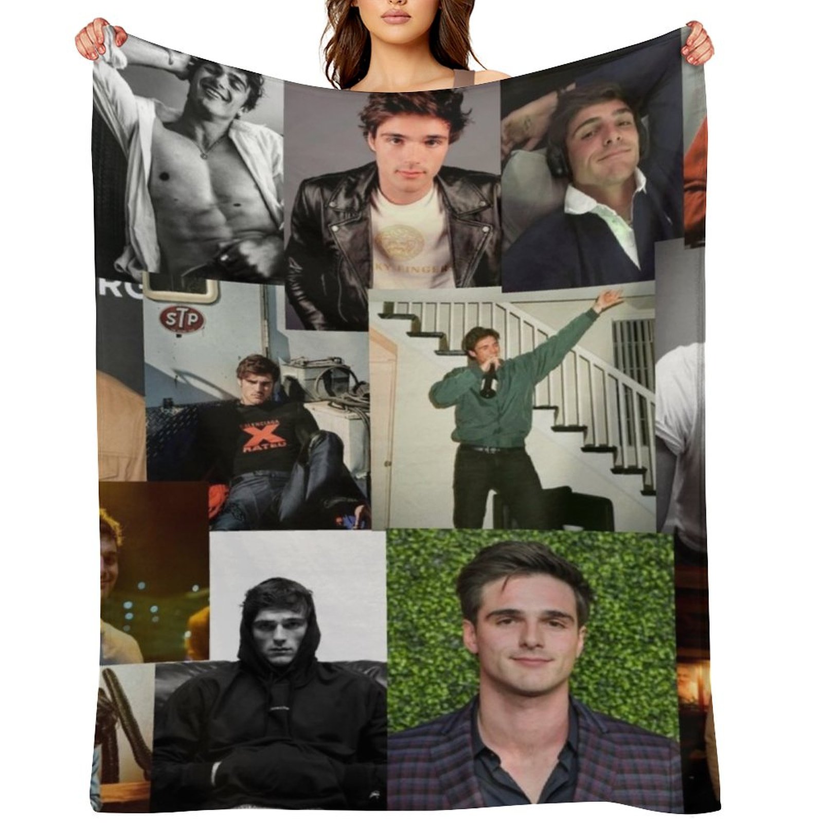Jacob Elordi pic collage Throw - Anime Cosplay Pics avis et prix