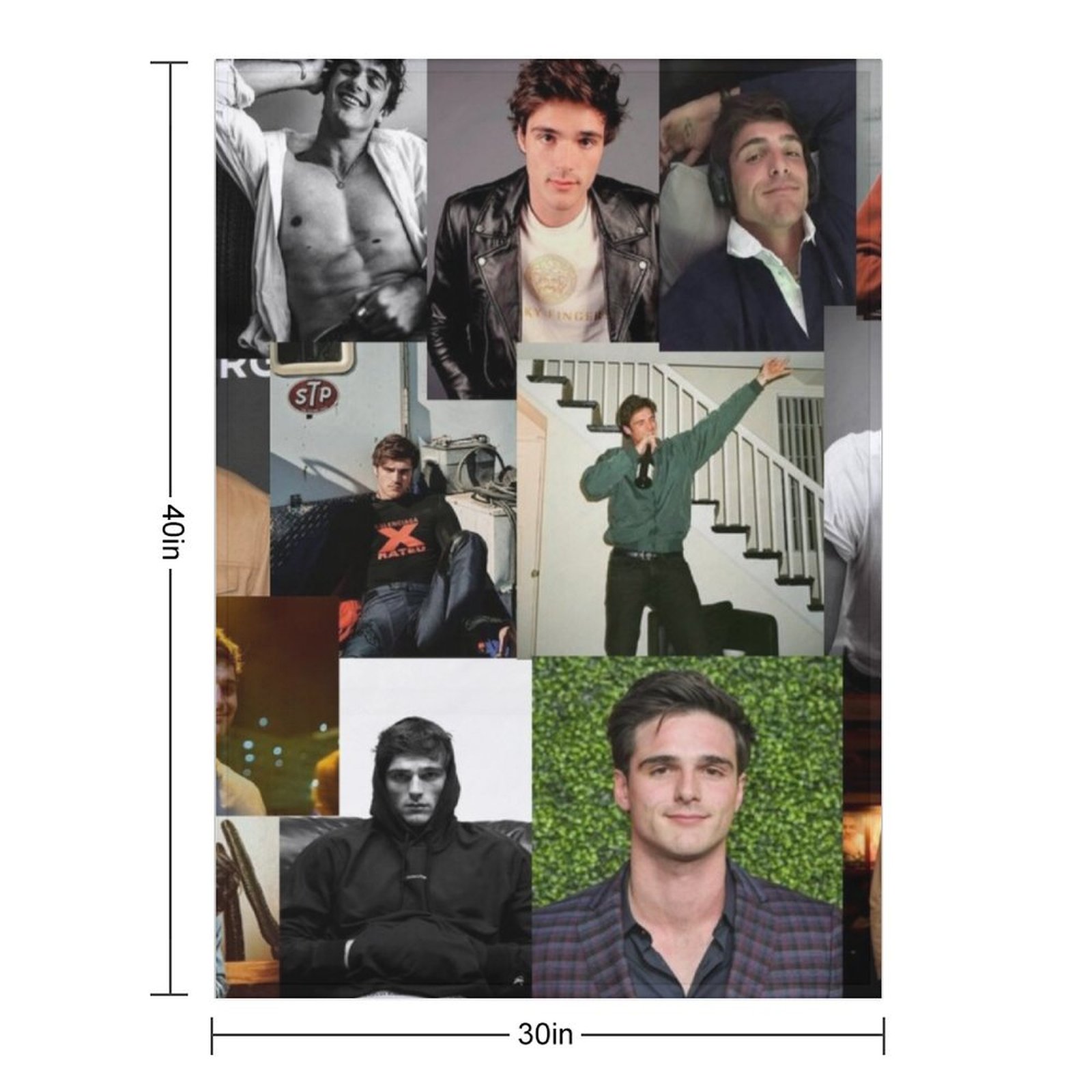 Jacob Elordi pic collage Throw - Anime Cosplay Pics avis et prix