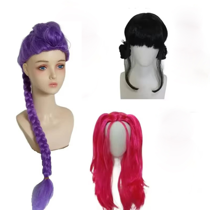 Anime Long Purple Braiding Hai - Anime Cosplay Long Black Hair avis et prix