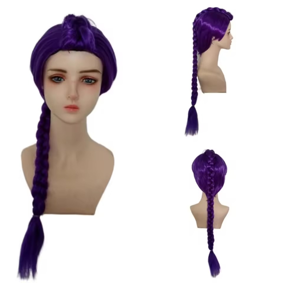 Anime Long Purple Braiding Hai - Anime Cosplay Long Black Hair avis et prix
