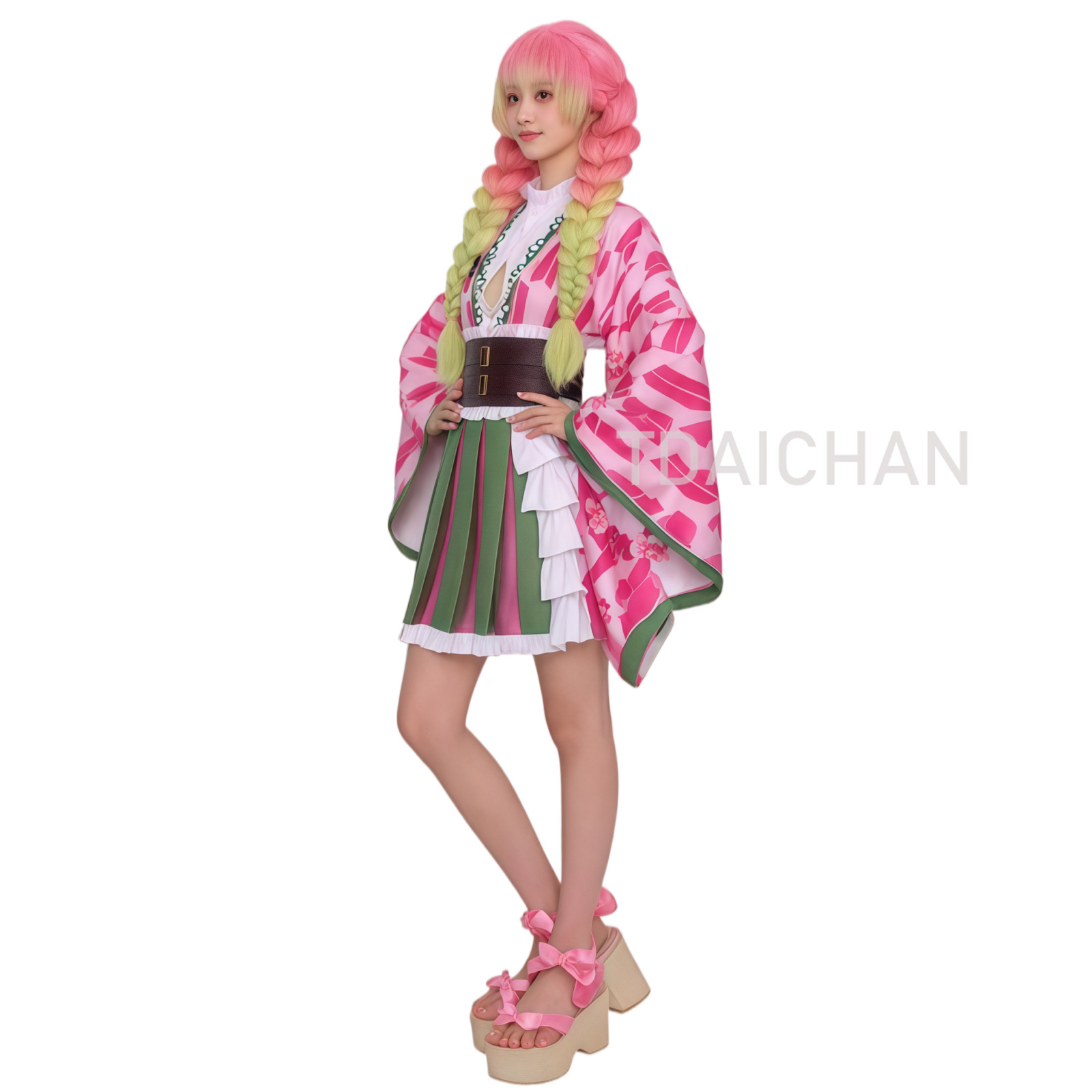 Anime Kanroji Mitsuri Cosplay  - Cosplay Anime Pink Hair avis et prix