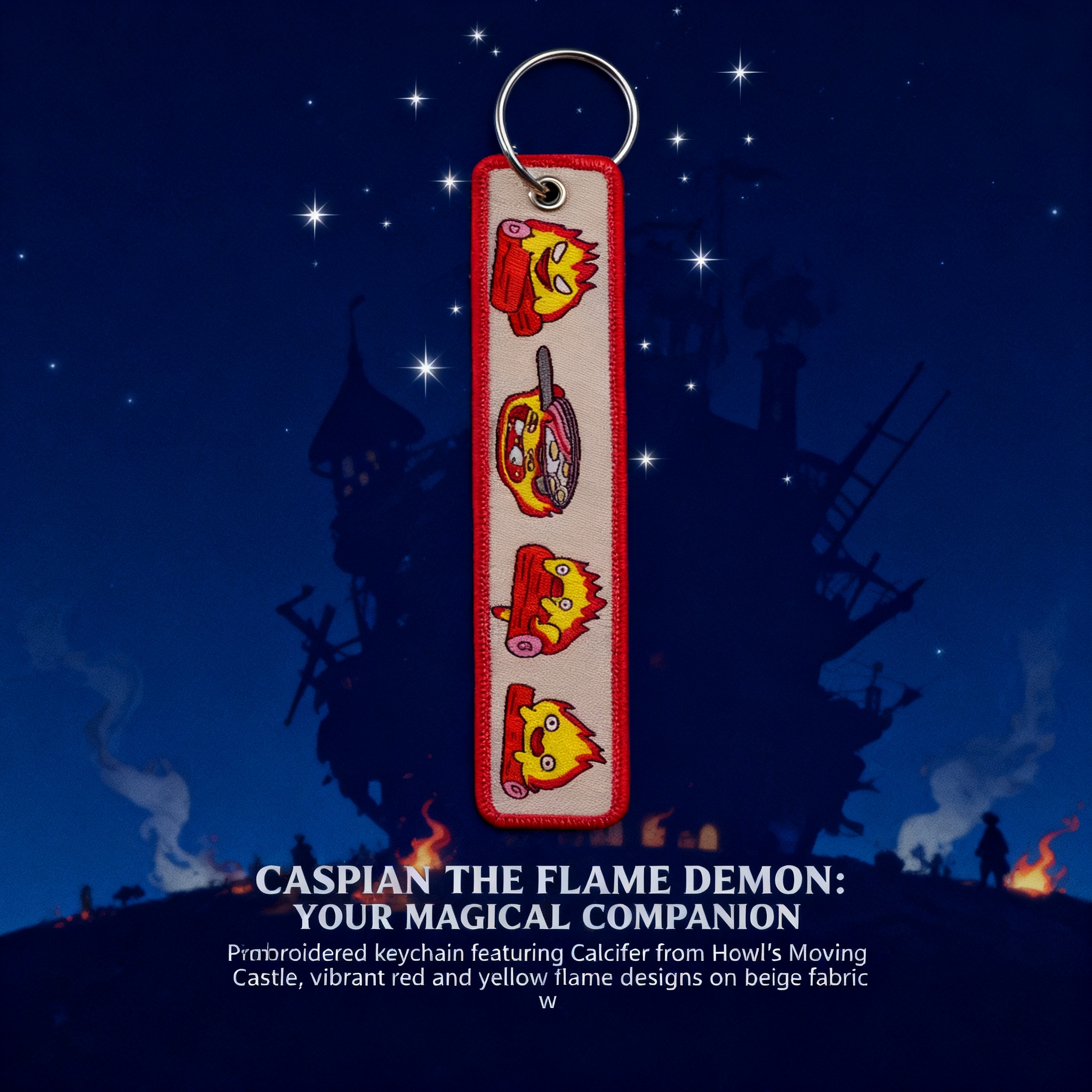 Anime Fire Embroidery Key Fobs - Anime Cosplay Face avis et prix