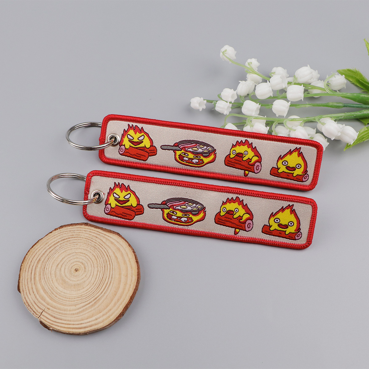 Anime Fire Embroidery Key Fobs - Anime Cosplay Face avis et prix