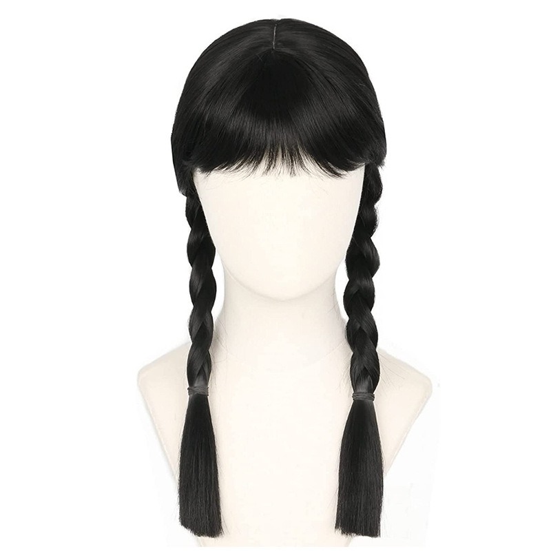 Cosplay Addams Family Black Lo - Anime Cosplay Long Black Hair avis et prix