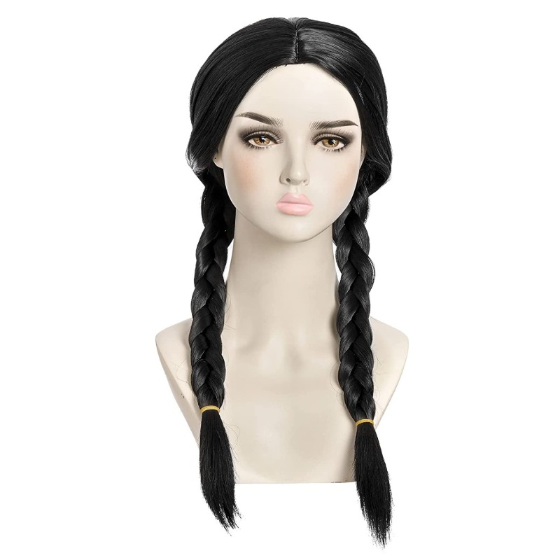 Cosplay Addams Family Black Lo - Anime Cosplay Long Black Hair avis et prix