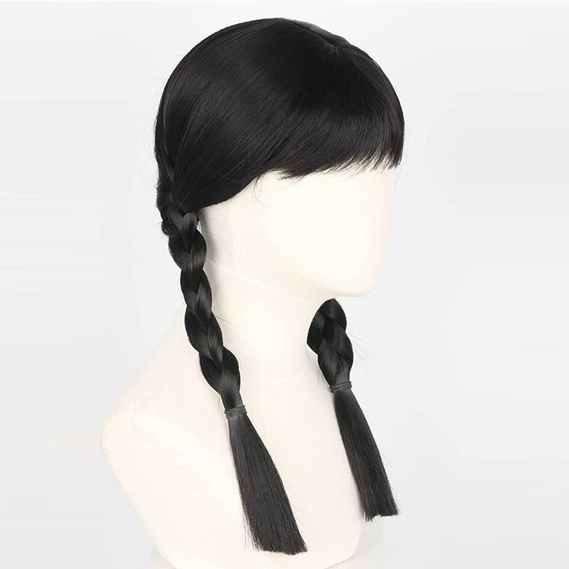 Cosplay Addams Family Black Lo - Anime Cosplay Long Black Hair avis et prix
