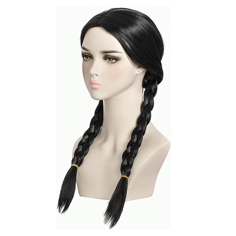 Cosplay Addams Family Black Lo - Anime Cosplay Long Black Hair avis et prix