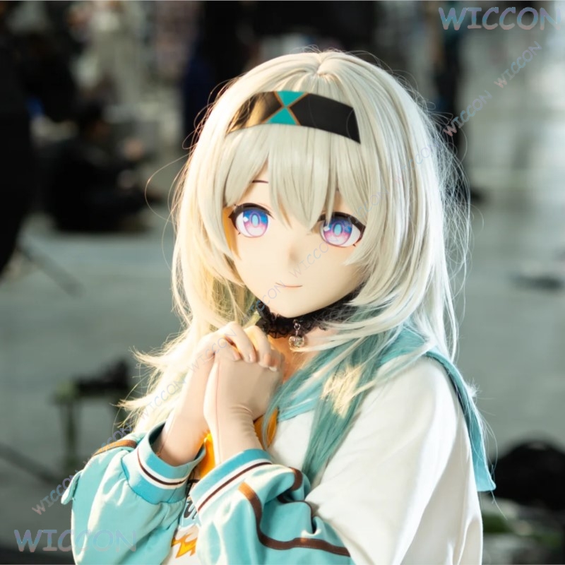 Kigurumi Female Face Mask Anim - Anime Cosplay Face avis et prix