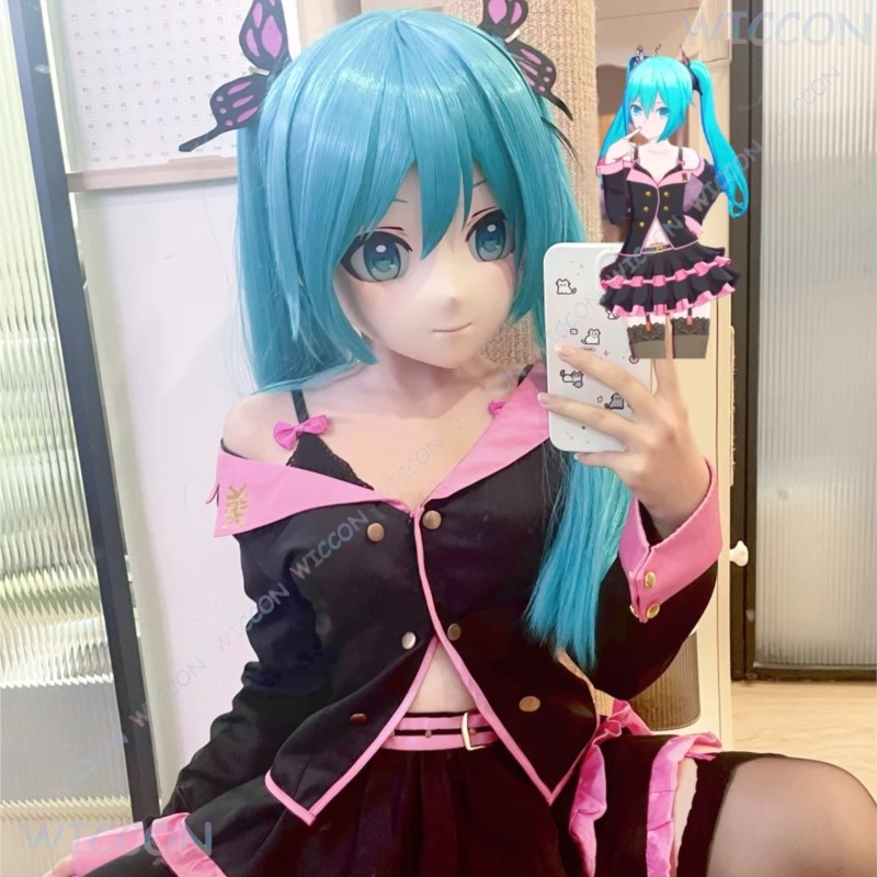 Kigurumi Female Face Mask Anim - Anime Cosplay Face avis et prix